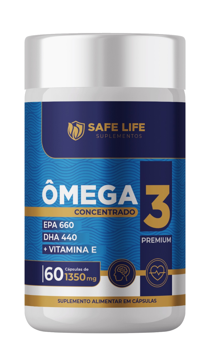 Ômega 3 Concentrado — EPA/DHA + Vitamina E, 60 cápsulas